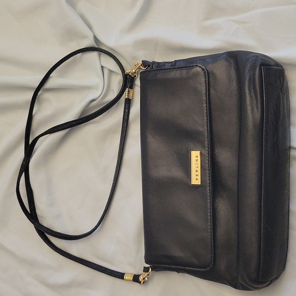 New York Perlina Black leather bag